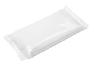 Blank plastic pouch food packaging isolated on transparent background