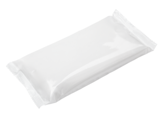 Blank plastic pouch food packaging isolated on transparent background