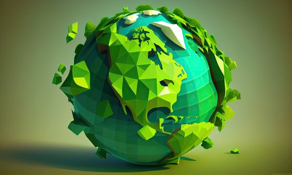 Green Planet Earth, Ecology concept, generative AI