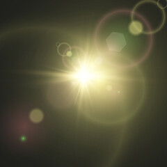 Vector transparent sunlight special lens flare light effect. Bright beautiful star. Light from the rays.	
