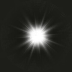 Vector transparent sunlight special lens flare light effect. Bright beautiful star. Light from the rays.	
