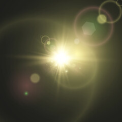 Vector transparent sunlight special lens flare light effect. Bright beautiful star. Light from the rays.	

