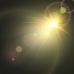Obraz premium Vector transparent sunlight special lens flare light effect. Bright beautiful star. Light from the rays. 