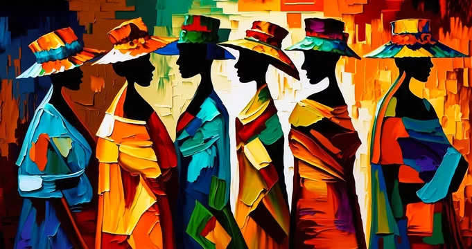 Abstract Painting Colorful Art Of An African African