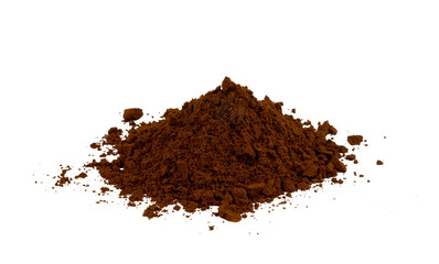 Heap of coffee powder isolated for element