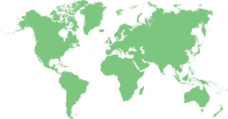 Fototapeta na wymiar vector illustration of green colored world map