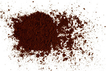 Instant roasted coffee powder isolated