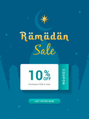 Fototapeta premium Ramadan Sale coupon promotion template poster vector design..