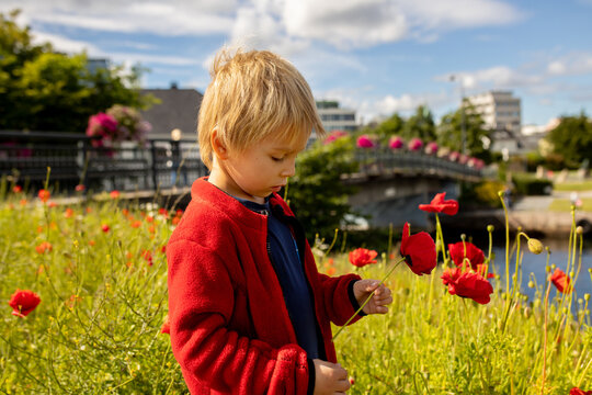 Beautiful Town Kristiansand In Norway, Family Visiting Norway For Summer Vacation