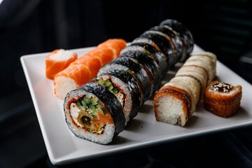 delicious sushi prepared by the chef
