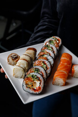 delicious sushi prepared by the chef
