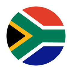 Fototapeta premium Round of South Africa flag icon isolated on white background.