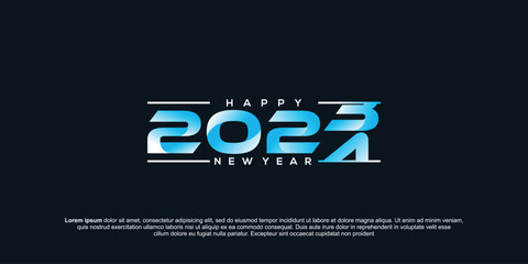 Happy New Year 2023 to 2024 logo text design. Number 2024 design template. Happy New Year 2024 symbol
