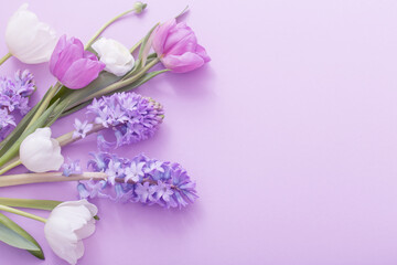 beautiful flowers on paper background