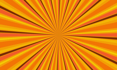 Comic style orange speed lines background