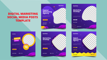 Social Media Posts. Digital business marketing banner for social media post template, Marketing Agency Social Media Post,
Corporate Square Flyer Template, social media post banner design template, bus