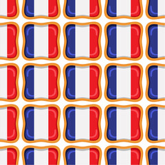Pattern cookie with flag country France in tasty biscuit