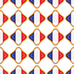 Pattern cookie with flag country France in tasty biscuit