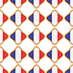 Pattern cookie with flag country France in tasty biscuit