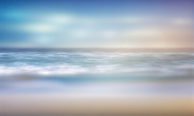 Obraz premium Seascape abstract beach background, sea and sky, generative AI