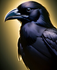 AI Digital Illustration Raven Portrait