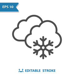 Snowing Icon. Snow, Cloud, Snowflake, Weather, Winter, Clouds