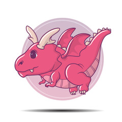 Cute dragor cartoon., fairy tale animals concept.