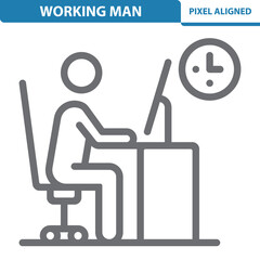 Working Man Icon. Job, Cubicle, Career