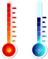 bright thermometer gradient icon set transparent background - obrazy, fototapety, plakaty