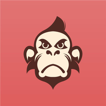 Monkey head logo design. Monkey face for your avatar and social media profile picture. Monkey head logo vector.