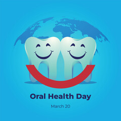 vector graphic of world oral health day good for world oral health day celebration. flat design. flyer design.flat illustration. - obrazy, fototapety, plakaty