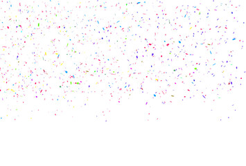 Colorful confetti isolated on transparent background.