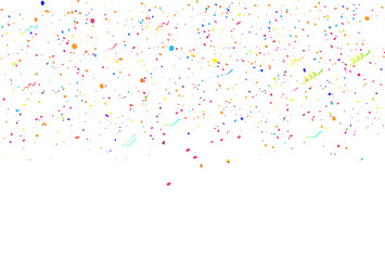 Colorful confetti isolated on transparent background.