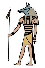 Mythology idols Anubis, Egyptian god - vector illustration