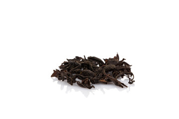 Black tea isolated on white
