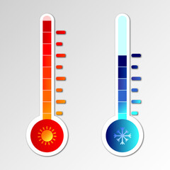 thermometer vector icons set