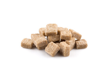 brown sugar cubes isolated
