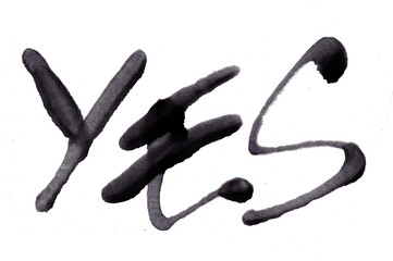 Yes spray brush text effect