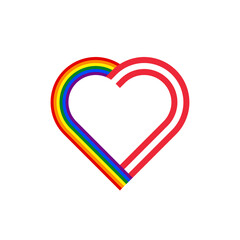 unity concept. heart ribbon icon of rainbow and austria flags. PNG