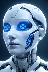 Graphic Concept of Cybernetics and Artificial Intelligence robotic Technology brain . Generative AI