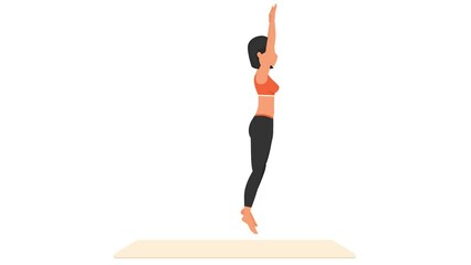 Burpees exercise tutorial. Female workout on mat