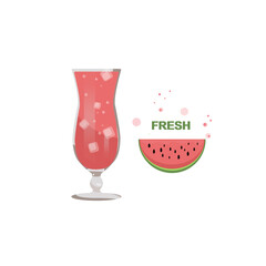 fresh watermelon.vector illustration of drinks and fruits