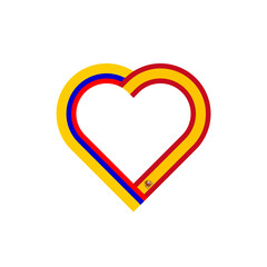 unity concept. heart ribbon icon of colombia and spain flags. PNG