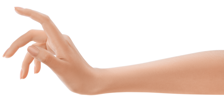 Elegant female hand, perfect skin, manicure. Hand hold. Sign and gesture. Photograph of a woman's hand, emphasizing community and togetherness.