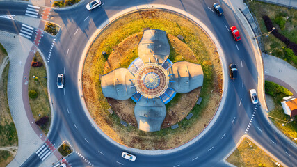 The sunny day in Gorzów Wielkopolski resulted in a beautiful drone photo showcasing the River Warta, the Cathedral, and the city center.