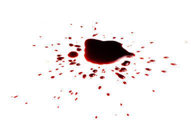 Blood. Drops and splashes of blood.

