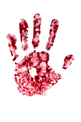 Bloody handprint isolated