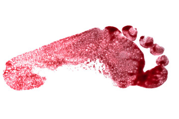Bloody footprint isolated.	
