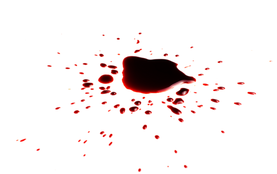Blood. Drops and splashes of blood.
