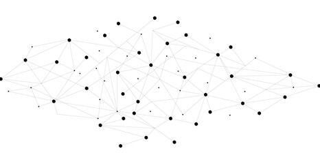 Black network. Abstract connection on white background. Network technology background with dots and lines for desktop. Ai system background. Abstract data concept. Line background, network technology